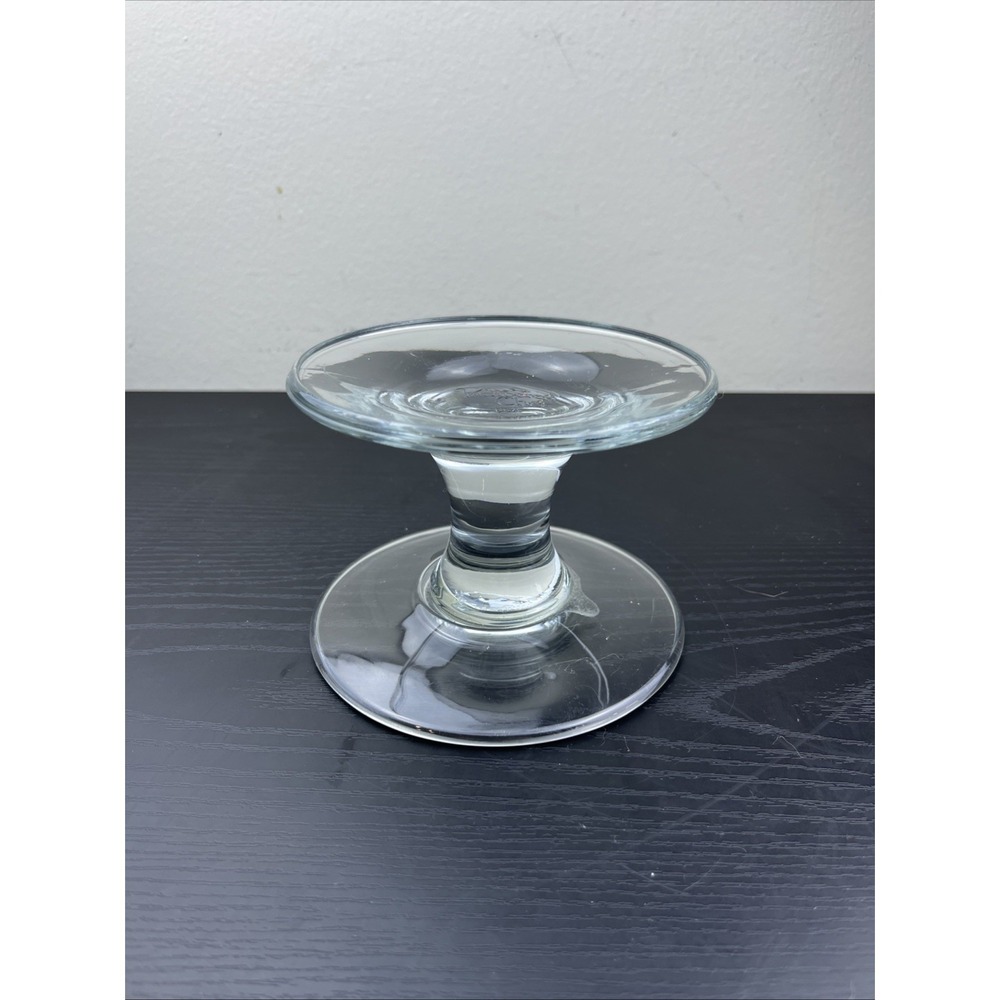 Pampered Chef Clear Glass Pedestal Dessert Stand Serving Plate